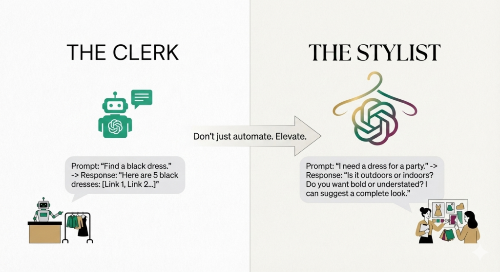 generic agent vs. stylist agent for shopify fashion stores