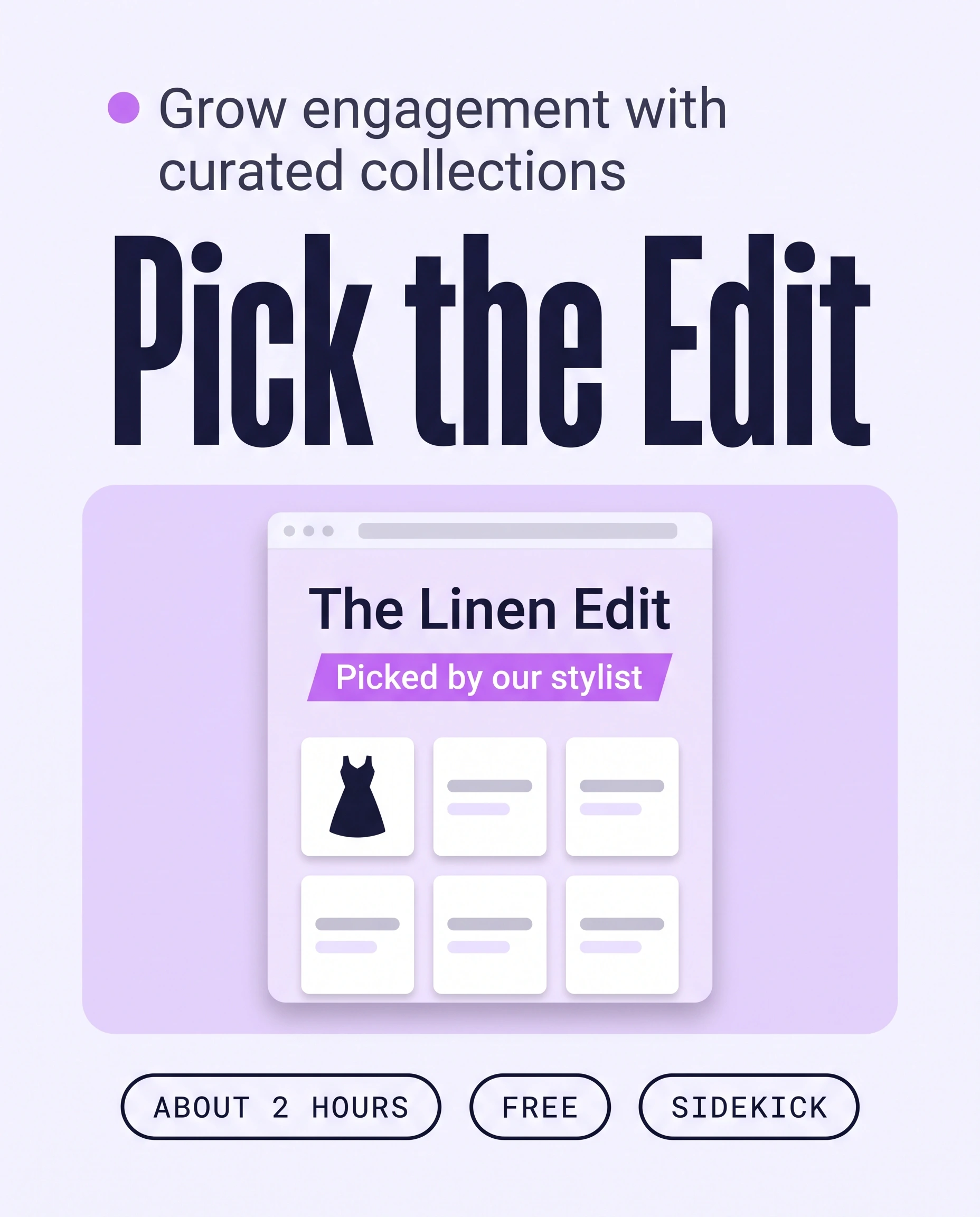 A Shopify collection page titled The Linen Edit with a highlighted stylist’s note, showing how a curated style edit gives shoppers a place to start