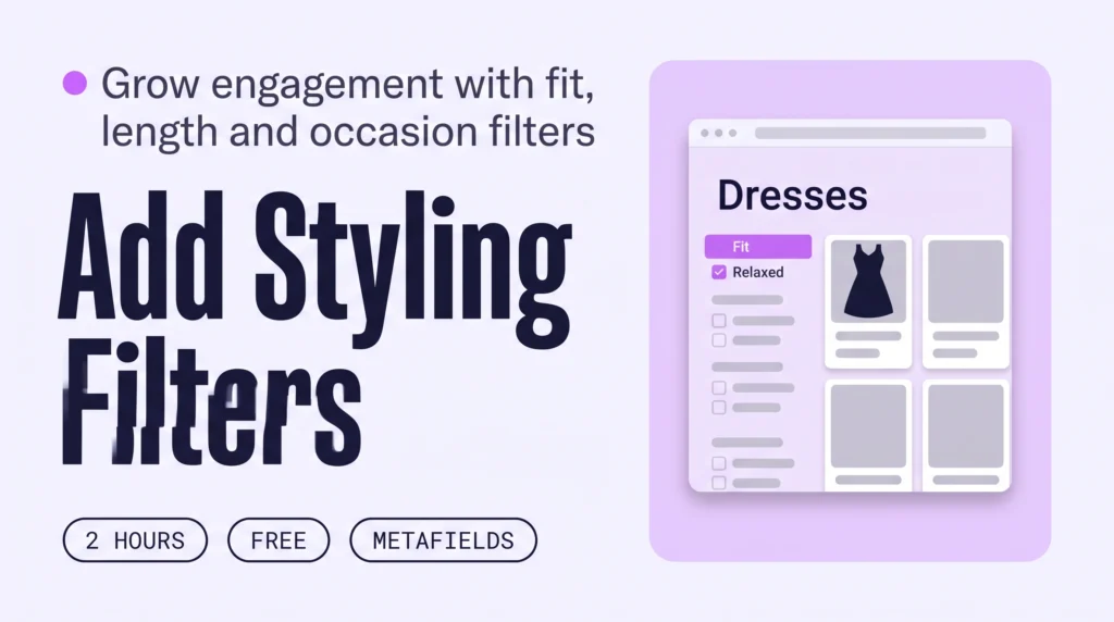 Browser window showing a Dresses collection page with the Fit filter highlighted in the sidebar and Relaxed selected