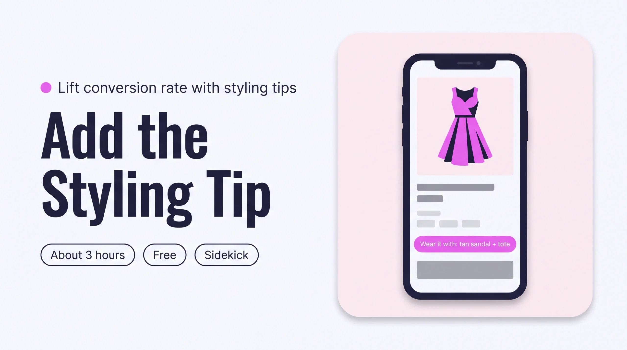 Product page on a phone with a styling tip above the Add to cart button that says what to wear the dress with, which removes the last doubt before purchase